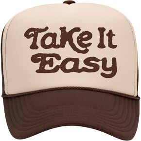 Take It Easy Trucker Hat | Vintage Cowboy Cowgirl Western Funny Country Summer | Premium Foam Snapback Hat for Men & Women