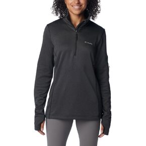 Columbia Women's Park View Grid Fleece Half Zip, Black, 2X Plus
