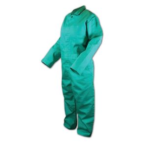 MAGID Flame Resistant Coveralls Flame Resistant 100% Cotton, 1 Pairs, Size Large, 1840 Green