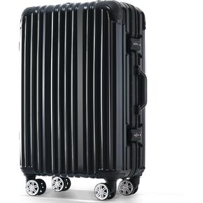 Merax 28 Inch Aluminum Frame Luggage with USB port, Vacation Suit case with Spinner Wheels and TSA Lock, pink