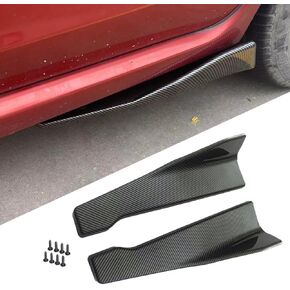 Universal Rear Diffuser Car Spoiler, Rear Bumper Lip Body Spoilers Black Lip Side Skirt Spoiler Splitter Wrap Angle Protector Exterior Decoration Trim Kit Anti-Scratch (Smooth Black)