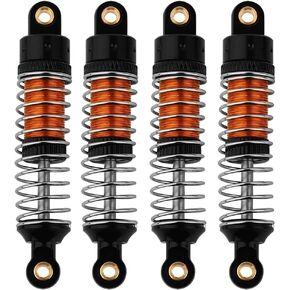 4PCS 53mm/59mm/66mm Aluminum Shocks Absorbers Oil Long Threaded Damper for 1/18 RC Crawler TRX4M TRX-4M Bronco Defender K10 Upgrade Parts (53mm black)