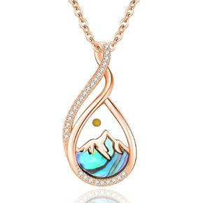 Mustard Seed Necklace for Women Rose Gold Plated Mountain Pendant Necklaces 925 Sterling Silver Christian Faith Jewelry Gifts