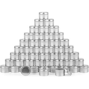 24 Pack 4oz Silver Candle Tins Jars, Empty Candle Jars for Making Candles, 24pcs Candle jars with Lids, Bulk Candle Making Kit For Adults, Small Business (24)