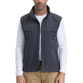MOHEEN Men's Fleece Vest Outdoor Full Zip Softshell Sleeveless Jacket with Pockets