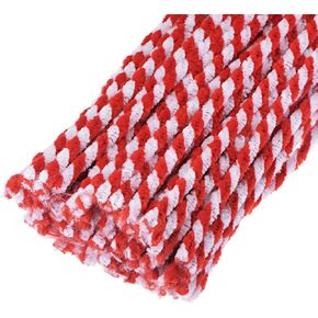 YOKIVE 100 Pcs Pipe Cleaners, Chenille Stems Decoration, Great for DIY Art Craft Supplies (6mm 12 Inch White Red)