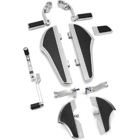 Defiance Chrome floorboards for Harley Davidson with heel-toe shifter Lever highway footrests for touring bagger street road glide road king softail Fatboy FLST models (CHROMED)
