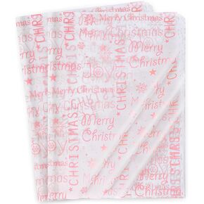 السيد خمسة 60 ورقة بيضاء مع سمك السلمون الوردي عيد ميلاد سعيد المناديل الورقية السائبة، 20 "× 14"، الوردي المناديل الورقية لأكياس الهدايا، عيد ميلاد سعيد المناديل الورقية لحفلة عيد الميلاد in Kuwait