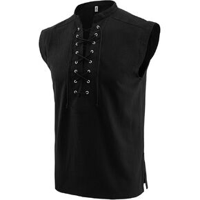 Renaissance Costume Men Medieval Viking Pirate Shirt Steampunk Top for Halloween Cosplay