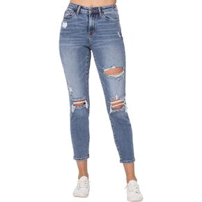 Judy Blue Women's High Waist Destroyed Slim Fit Jeans