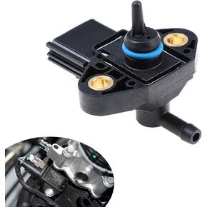 1 PC Car Fuel Injection Pressure Sensor, Waterproof Durable Metal Vehicle Pressure Sensor Replacement OEM #3F2E-9G756-AA 0261230093 3F2Z9G756AC Compatible with Ford Series (Black)