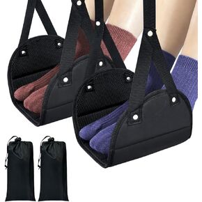 Airplane Foot Hammock (2 Pack), Upgraded Portable Foot Rest Air Travel Essentials,Height Adjustable Airplane Foot Hanger Footrest,Relieves Legs Pressure and Lower Back Soreness for Long Trip