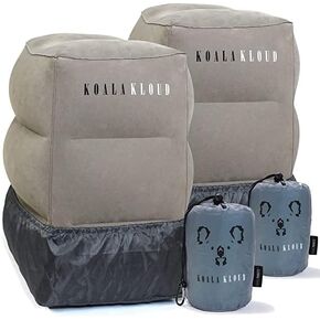 Travel Foot Rest - 2-Pack | Inflatable Foot Rest Pillow, Airplane Footrest for Flights, Car Seat Foot Rest, Airplane Bed for Toddler Airplane Travel Essentials Kids Travel Accessories