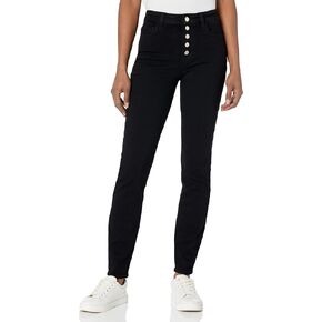 PAIGE Women's Hoxton Ankle W/Raw Hem High Rise Skinny in Black Shadow