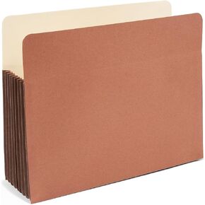 Staples 378737 Expand File Pocket w/Tyvek Reinf 7-Inch Exp Straight Tab Ltr Br 5/PK