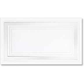 White 65lb Cover Stock Place Cards, Silver Foil Border, Micro-Perforated, 2" x 3 1/2", 200/box, Laser and Inkjet Compatible