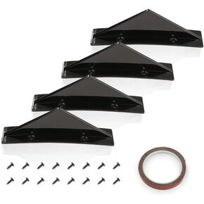 PIT66 Rear Bumper Diffuser Lip Splitter, Compatible with Chevy Camaro 4PCS Glossy Black