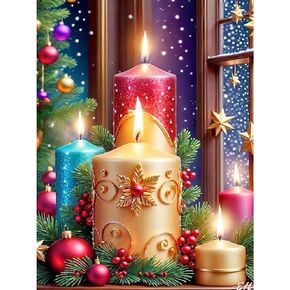 CAMOYAI Christmas Diamond Painting Kits for Adults - Snowman Diamond Art Kits for Adults Beginner, DIY Full Drill Winter Diamond Art Painting,5D Gem Art and Crafts for Wall Decor 12x16inch