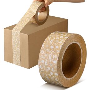 Christmas Packing Tape 1.89 in x 55 yd Brown Kraft Decorative Packing Tape Festive Cute Packing Tape Christmas Gift Wrapping Tape