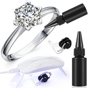 Dimsile Ring Filler for Loose Rings Women Invisible Ring Guards with UV Light and Silicone Clip Ring Size Adjuster for Women Men Easy Application and Removal Ring Guards Fit Any Shape and Size Rings