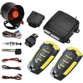 MASO Car Central Lock Universal Auto Remote Central Kit Vehicle Door Lock with Shock Sensor + Contorl Box + 2 Replacement Remote Contorl for Car Central Door Lock