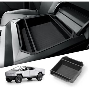 smabee Center Console Organizer Box for 2024 2025 Tesla Cybertruck Accessories ABS Armrest Storage Box Anti-dust Anti-Slip Interior Black