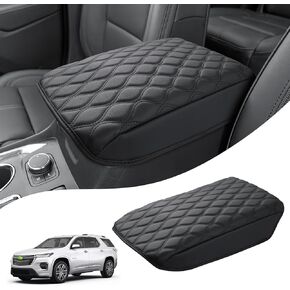 Autorder Center Console Cover for 2018-2024 Chevrolet Traverse Accessories Armrest Cushion Cover Nappa Leather Middle Console Covers Traverse Console Cushion Pad Anti-Scratch