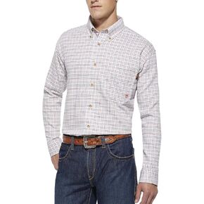 Ariat Male FR Gauge Work Shirt White Multi Large