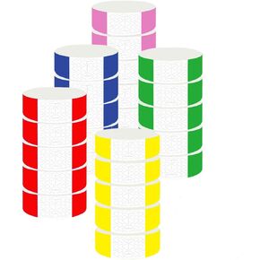 Kaxich 500Pcs Paper Wristbands for Events Waterproof Neon Wristbands Paper Bracelets for Events Clubs Music Festival Concert Contest Party Bands Armbands for Kids Adults, 5 Colors