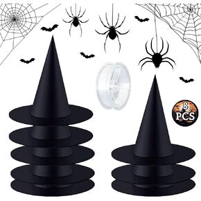 Halloween Floating Witch Hats Hanging Witches Hats with 98Ft Fishing Line for Halloween Decor Costume Party Yard Decoration