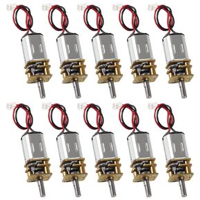 10pcs DC 3V-6V Mini N20 Gear Motor Slow Speed Full Metal Gearbox with Terminal for Smart Car DIY RC Toys
