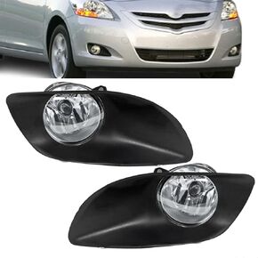 Left and Right Fog Lights Repalcement for Toyota Yaris 2006-2010 Fog Light Clear with Wiring Kit 812100D041 812100D042