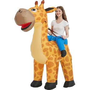One Casa Inflatable Costume Adult,Blow Up Costumes,Ride On Giraffe Costume,Halloween Costumes for Men Women