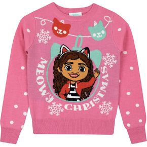 DreamWorks Gabby's Dollhouse Christmas Sweater | Girls Christmas Sweater | Gabbys Christmas Sweatshirt