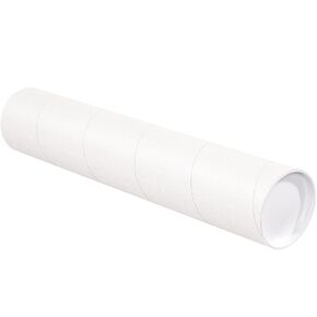 Mailing Tubes with Caps, 4" x 36", White, 15/Case