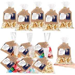 Hoolerry 100 Set Open House Popcorn Bag with Tag Real Estate Agent Thanks Tag Business Card House Shaped Paper Gift Popcorn Candy Biscuits Bag for Estate Agent Favors Supplies(Kraft Color)