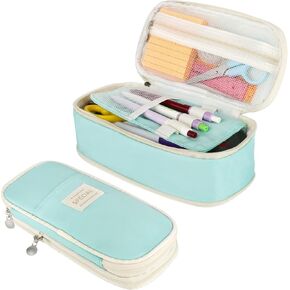 KISREL Pencil Case, Large Zipper Pencil Pouch, Big Capacity Pencil Case with Compartments，Cute Pencil Pouch for Kids, Teenagers, Boys, Girls, Adults (Pink)