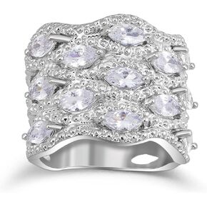 Cubic Zirconia Eternity Wide Band Ring