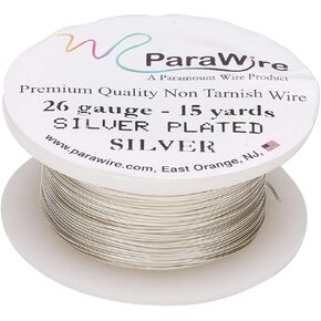 Parawire Silver-Plated Copper Craft Wire 26-Gauge 15-Yards with Clear Protective Coating