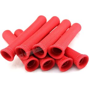 SWI Parts Spark Plug Protect Boot Heat Shield Thermal Protection Insulator 1 Inch ID x 6 Inches Long Pack of 8 (Red)