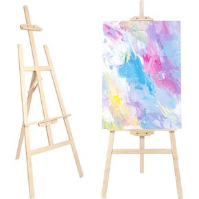 Wooden Painting Easel Stand, Adjustable＆Folds Flat for Storage, Ideal for Painting, Office Presentations, Posters, Signage