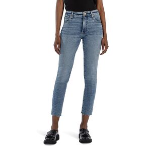 KUT from the Kloth Women's Reese High Rise Fab Ab Ankle Straight Raw Hem
