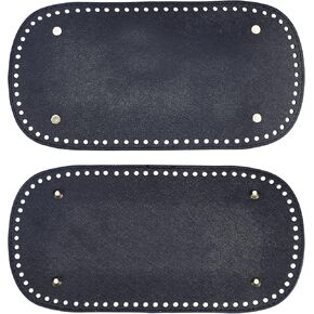 PandaHall 2pcs Black Crochet Bag Bottom Base, 11.8x5.9" PU Leather Oval Bag Shaper Cushion Pad with 4mm Holes Nails for Knitting Leather Bag Handbags Shoulder Bags DIY Accessories