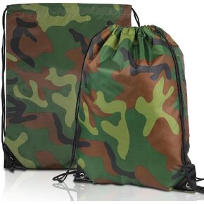 Drawstring Backpack Camo Gym String Bags Large Draw String Back Bag Water-Resistant Cinch Sackpack for Sports (CAMO3)