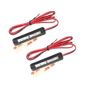 [BAR AUTOTECH] Low Profile Amber LED Turn Signal Strips for Motorcycle Scooter Indicators with 3M Adhesive LED Bar Easy Install High Luminosity Waterproof DC12V (1 Pair)