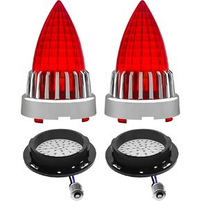 FATECIM 3 1/4" 1156 LED Rear Turn Signal Red Light Blinkers Indicators with Supersonic Replacement Red Lens for Harley Touring Road Glide Road King Electra Glide Heritage Fatboy Softail Springer