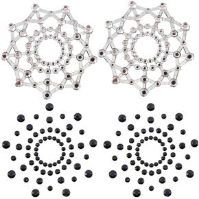 DYNWAVE 2Pair Fun Crystal Rhinestone Pasties Breast