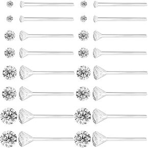Anti Allergy Plastic Earrings for Sensitive Ears, Silicone Soft Earring Backs, Cubic Zirconia Stud Earrings Kit, 2mm, 3mm, 4mm, 5mm
