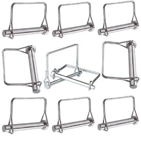 10 PCS Hardware Pin Carbon Steel Heavy Duty Trailer Coupler Pin Sturdy Long Hitch Pins for Towing Cargo, Boat, Car, Truck, Bike 15/32 X 4" (12X100MM)