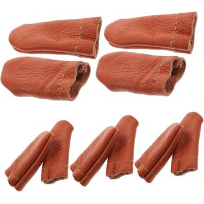 STOBOK 10 Pairs Leather Finger Cots Nail Tools Needle Felting Finger Protectors Wood Carving Gloves Knitting Thimble Kits for Sewing Leather